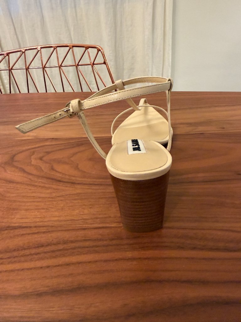 Nwt Jil Sander 65mm Tripon Leather T-Bar Sandals (36it, Cream) - New With Tags — image 3 of 8